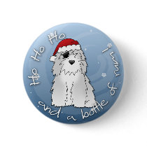 Santa Pirate Old English Sheepdog Buttons