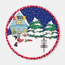 Santa Playing Disc Golf Magnets