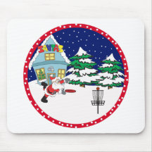 Santa Playing Disc Golf Mouse Mat