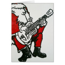 Santa Playing The Blues Greeting Card