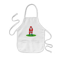 Santa plays golf aprons
