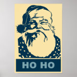 Santa Pop art Merry Christmas Ho Ho Poster