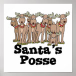 Santa posse reindeer posters
