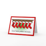 Santa prefers red socks cards