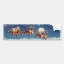 SANTA  & REINDEER by SHARON SHARPE Bumper Stickers