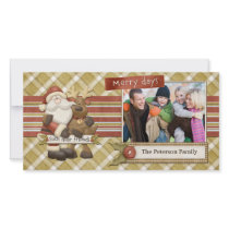 Santa Reindeer Christmas Photo Card