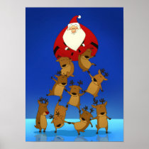 Santa & Reindeer Print