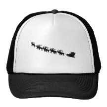 Santa & Reindeer Silhouette Mesh Hats