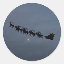 Santa & Reindeer Silhouette Sticker