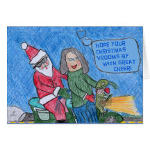 Santa Rides Again Greeting Card