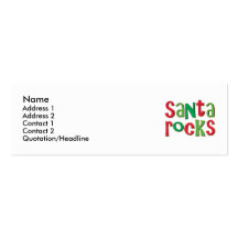 Santa Rocks Red and Green Christmas Business Card Template