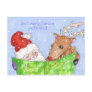 santa, rudolf and the list postcards