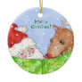 santa, rudolph and the list! christmas ornament