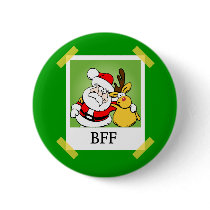 Santa & Rudolph BFF's Pinback Button