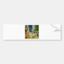Santa 's Elves Working in his North Pole Workshop Bumper Stickers