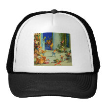 Santa 's Elves Working in his North Pole Workshop Mesh Hats