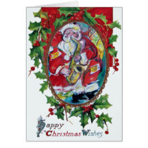 SANTA & SAX, CHRISTMAS PARTY GREETING CARDS