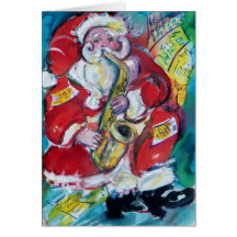 SANTA & SAX, CHRISTMAS PARTY GREETING CARDS