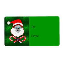 Santa Skull labels