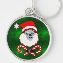 Santa Skull Key Chain