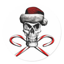 Santa Skull Stickers