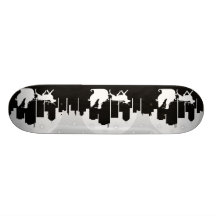 Santa Sled On City Street Skateboard Deck