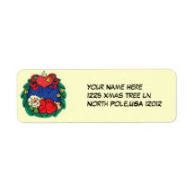 Santa sleeping label