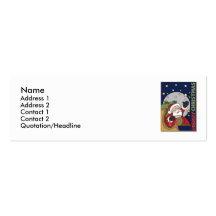 Santa Sleigh Illustration Merry Christmas Business Cards