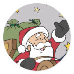 Santa Sleigh Illustration Merry Christmas stickers