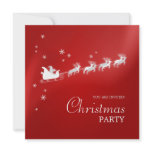 Santa Sleigh Red Christmas Party invitation