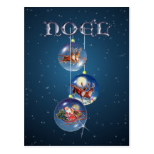 SANTA, SLEIGH & REINDEER by SHARON SHARPE Postcard