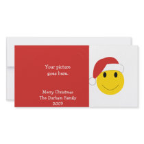 Santa Smiley Holiday cards and gifts. Customized Photo Card