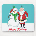 Santa Snowman Photo Mouse Pads