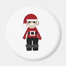 Santa Sock Monkey Magnets