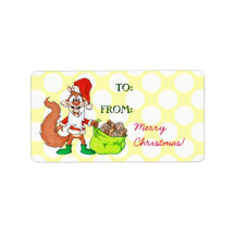 Santa Squirrel Custom Address Label