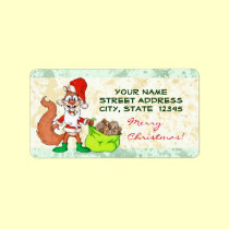 Santa Squirrel labels