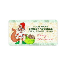 Santa Squirrel Custom Address Label