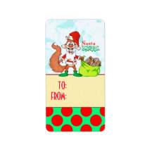 Santa Squirrel Gift Labels