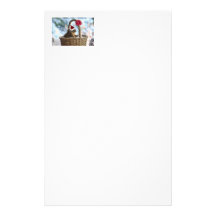Santa Squirrel in Snow Customized Stationery