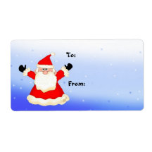 Santa Stickers Tags Shipping Labels