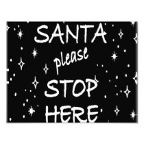 Santa Stop Here Sign Photo Art