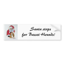 Santa stops for Basset Hounds Bumper Stickers