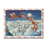 SANTA & STRIPED BORDER by SHARON SHARPE Postcards