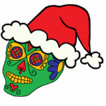 Santa Sugar Skull photo sculptures