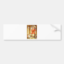 Santa Supervises Elves Baking Christmas Cookies Bumper Sticker