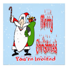 Santa & Toy Bag Christmas Invitation