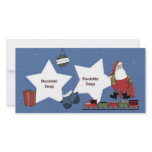 Santa, train, gift and Christmas wreath photo cards