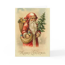 Santa, Tree and Toys Merry Christmas Card