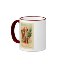 Santa, Tree and Toys Merry Christmas Card Mug