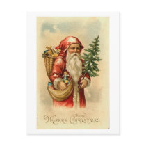 Santa, Tree and Toys Merry Christmas Card